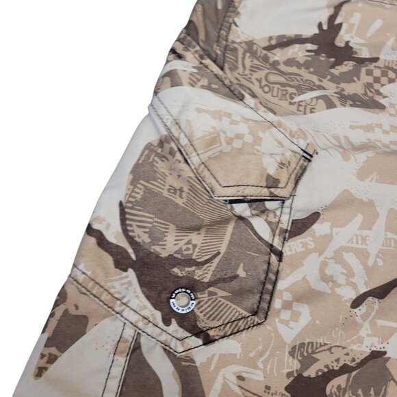 Volcom Hawaii Mod Tech Camo AOP Board‎ Shorts Mens 33 Beach Swim Trunks - Picture 3 of 15
